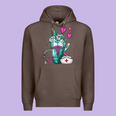 Nurse Frappe Premium Hoodie Designed By Fadigitalartstudio