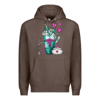Coffee Nurse Frappe Premium Hoodie - FaDigitalArtStudio
