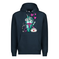 Navy Nurse Frappe Premium Hoodie - FaDigitalArtStudio