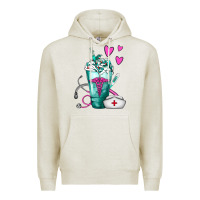 Oatmeal Heather Nurse Frappe Premium Hoodie - FaDigitalArtStudio