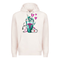 Pale Pink Nurse Frappe Premium Hoodie - FaDigitalArtStudio
