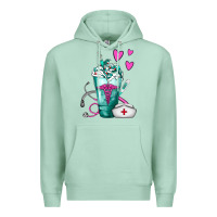 Seafoam Nurse Frappe Premium Hoodie - FaDigitalArtStudio