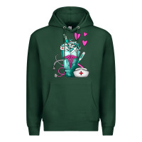 Sports Green Nurse Frappe Premium Hoodie - FaDigitalArtStudio