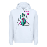 White Nurse Frappe Premium Hoodie - FaDigitalArtStudio