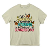 Mossy i have survived too many storms to be bothered by raindrops malia Heavy Core Tee - MaliasSmallBusiness