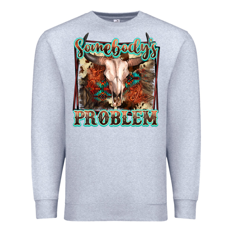 Somebody's Problem Bull Skull Premium Sweatshirt by FaDigitalArtStudio | Teevron