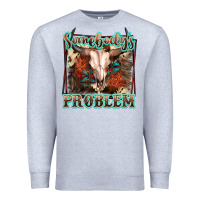 Heather Grey Somebody's Problem Bull Skull Premium Sweatshirt - FaDigitalArtStudio