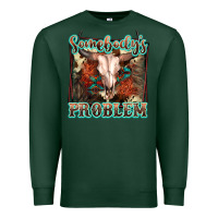 Sports Green Somebody's Problem Bull Skull Premium Sweatshirt - FaDigitalArtStudio