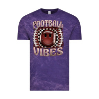 Cloud Purple football vibes smiley face Vintage Tee - BarkalooDesign