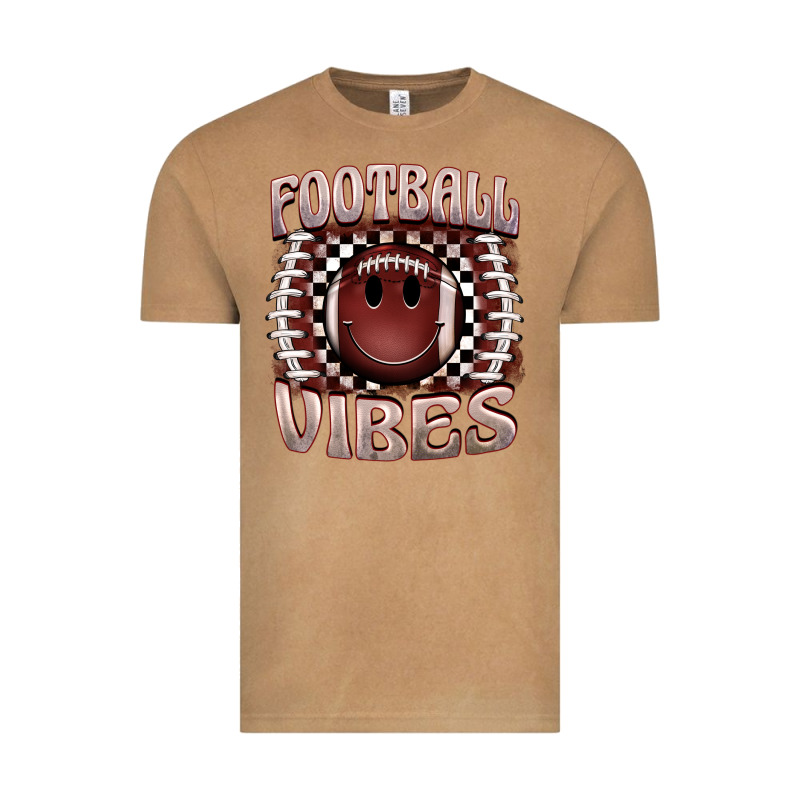 Football Vibes Smiley Face Vintage Tee by BarkalooDesign | Teevron
