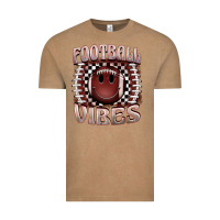 Vintage Coffee football vibes smiley face Vintage Tee - BarkalooDesign