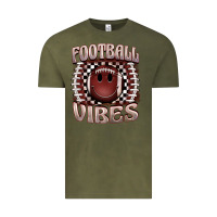 Vintage Olive football vibes smiley face Vintage Tee - BarkalooDesign