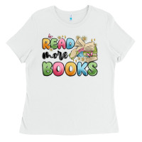 White read more books Ladies Tee - MaliasSmallBusiness
