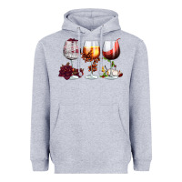 Heather Grey hallothanksmas halloween thanksgiving  christmas wine Heavyweight Hoodie - FaDigitalArtStudio