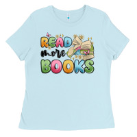 Baby Blue read more books Ladies Tee - MaliasSmallBusiness