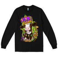 Black Mardi Gras cow Long Sleeve Tee - NancyCooperArtShop