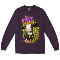 Plum Mardi Gras cow Long Sleeve Tee - NancyCooperArtShop