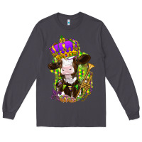 Smoke Mardi Gras cow Long Sleeve Tee - NancyCooperArtShop