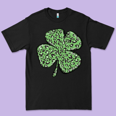 Leopard Shamrock Premium Tee Designed By Maliassmallbusiness