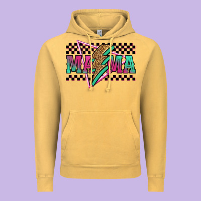 Mama Techno Lightning Bolt Vintage Hoodie Designed By Jasminsmagicworld