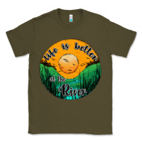 Army Green life is better at the river Classic Tee - JahusDesignShop