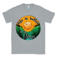 Heather Grey life is better at the river Classic Tee - JahusDesignShop