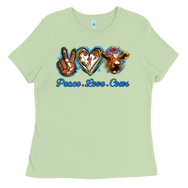 Peace Love Cows Ladies Tee by Jasminsmagicworld | Teevron