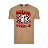 Vintage Coffee baseball vibes smiley face Vintage Tee - BarkalooDesign