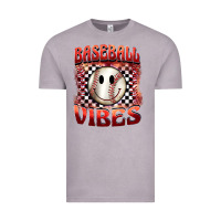 Vintage Zinc baseball vibes smiley face Vintage Tee - BarkalooDesign