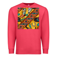 Cardinal western cowboy bull skull seamless pattern Premium Sweatshirt - BundleAndBundleShop