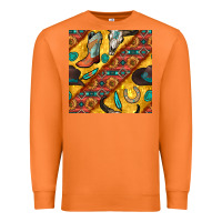 Carrot western cowboy bull skull seamless pattern Premium Sweatshirt - BundleAndBundleShop
