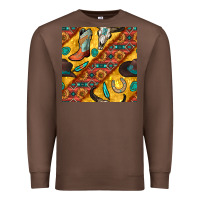 Chestnut western cowboy bull skull seamless pattern Premium Sweatshirt - BundleAndBundleShop