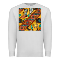 Dove Grey western cowboy bull skull seamless pattern Premium Sweatshirt - BundleAndBundleShop