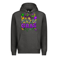 Charcoal Heather Mardi Gras squad Premium Hoodie - FaDigitalArtStudio