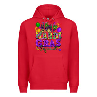 Red Mardi Gras squad Premium Hoodie - FaDigitalArtStudio