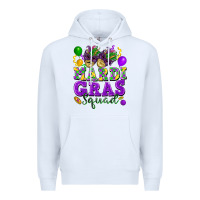 White Mardi Gras squad Premium Hoodie - FaDigitalArtStudio
