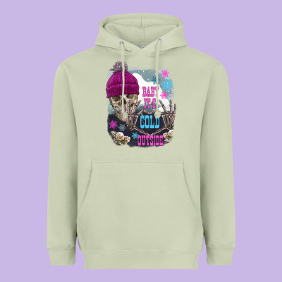 Skeleton Baby It's Cold Outside Heavyweight Hoodie Designed By Fadigitalartstudio