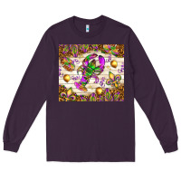 Plum Mardi Gras with crab Long Sleeve Tee - NancyCooperArtShop