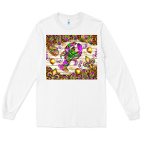 White Mardi Gras with crab Long Sleeve Tee - NancyCooperArtShop