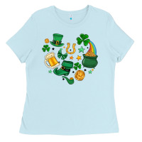 Baby Blue st. patrick heart doodle Ladies Tee - MaliasSmallBusiness