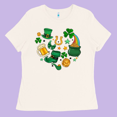 St. Patrick Heart Doodle Ladies Tee Designed By Maliassmallbusiness
