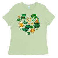 Matcha st. patrick heart doodle Ladies Tee - MaliasSmallBusiness