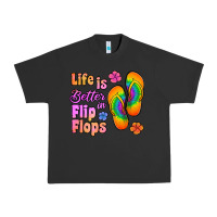 Pigment Black life is better in flip flops Urban Heavy Tee - Jasminsmagicworld
