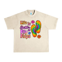 Sandshell life is better in flip flops Urban Heavy Tee - Jasminsmagicworld