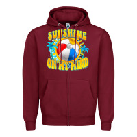 Burgundy Sunshine on my mind Zipper Hoodie - FaDigitalArtStudio