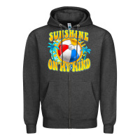 Charcoal Heather Sunshine on my mind Zipper Hoodie - FaDigitalArtStudio