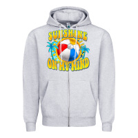 Heather Grey Sunshine on my mind Zipper Hoodie - FaDigitalArtStudio