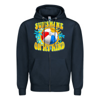 Navy Sunshine on my mind Zipper Hoodie - FaDigitalArtStudio