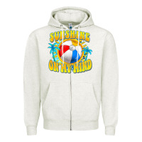 Oatmeal Heather Sunshine on my mind Zipper Hoodie - FaDigitalArtStudio