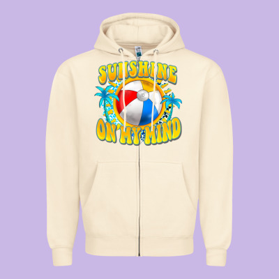 Sunshine On My Mind Zipper Hoodie Designed By Fadigitalartstudio
